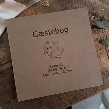 Beige gæstebog til livets store begivenheder 